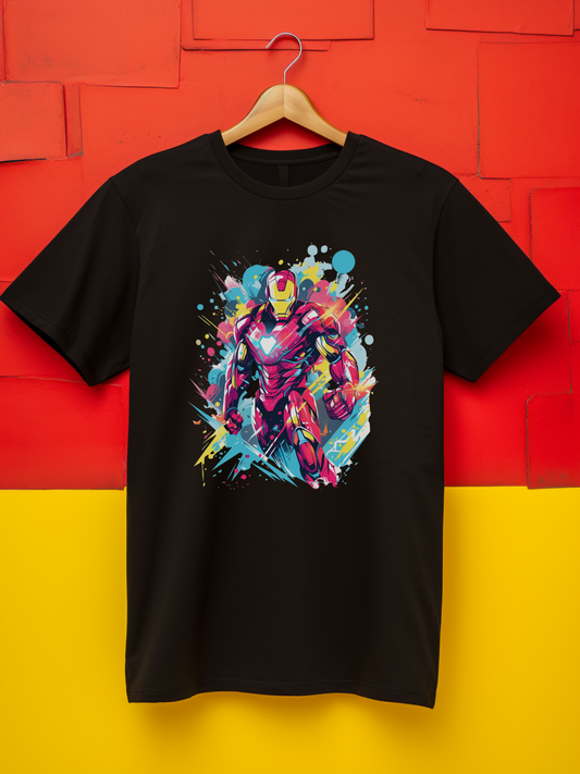 Ironman Black Printed T-Shirt 364