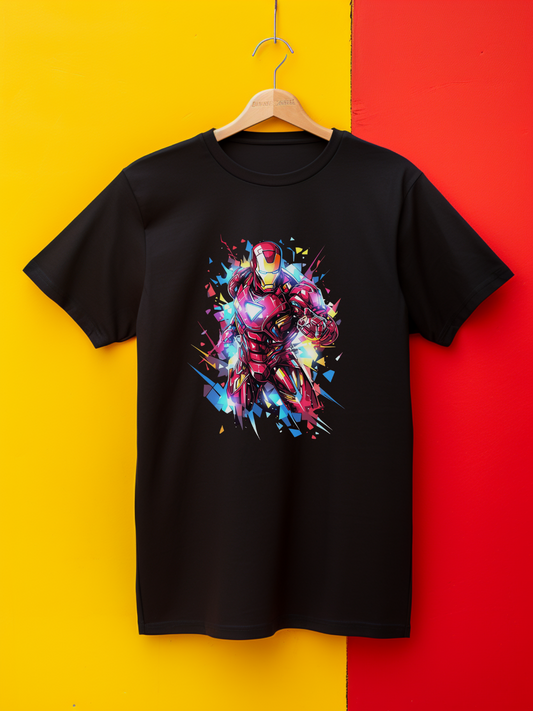 Ironman Black Printed T-Shirt 365