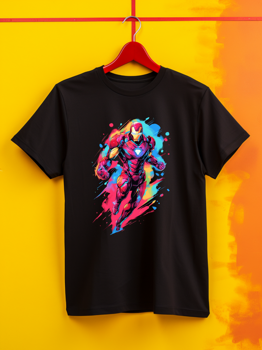 Ironman Black Printed T-Shirt 366