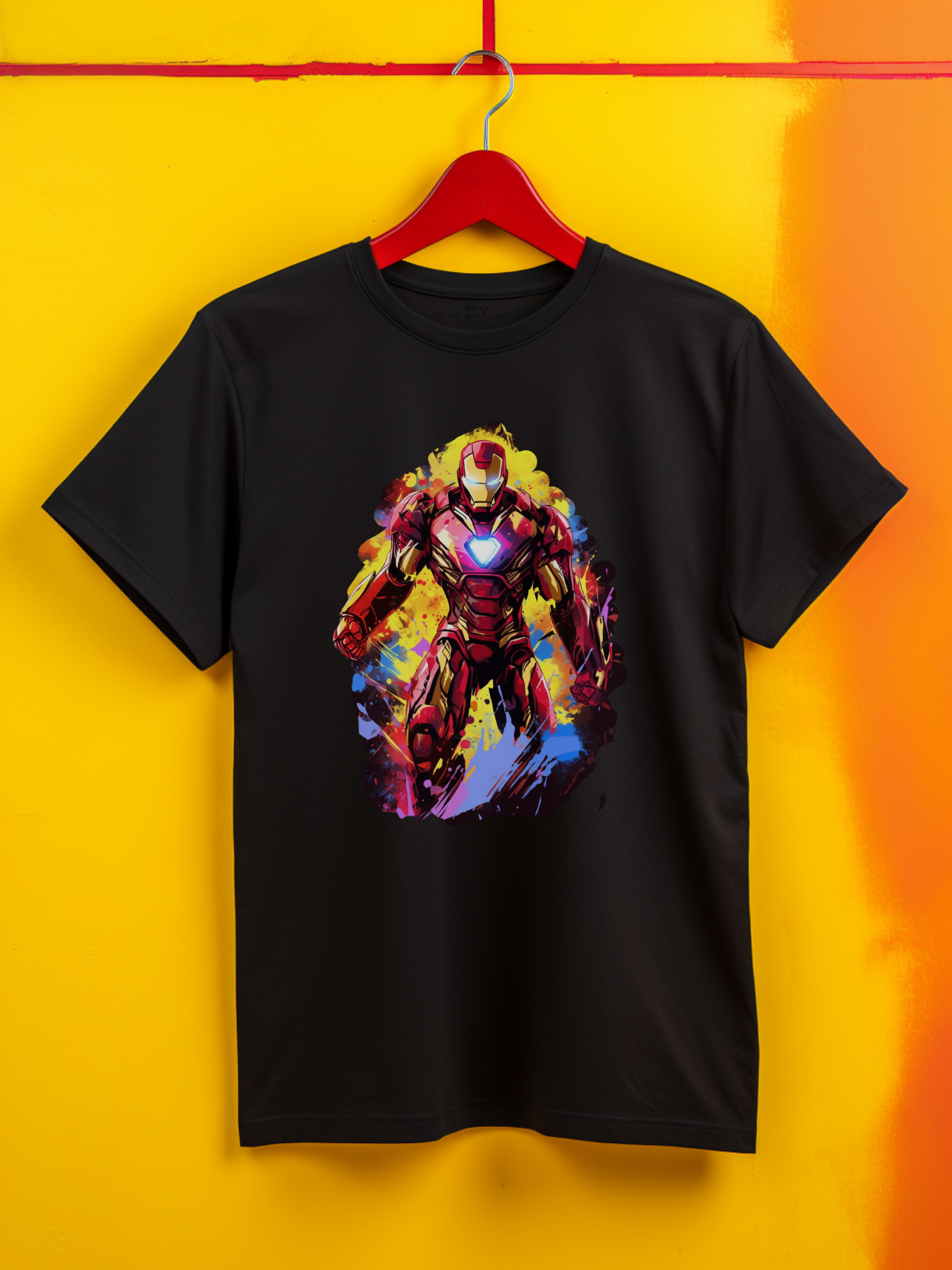Ironman Black Printed T-Shirt 367