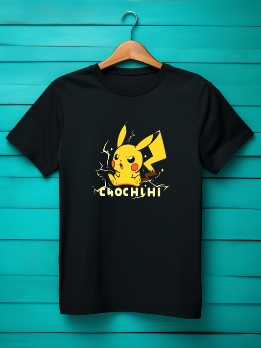 Pikachu Black Printed T-Shirt 525