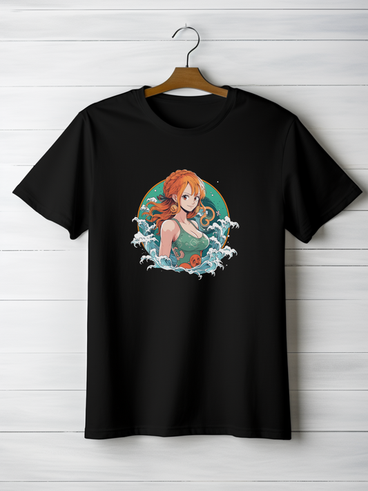 Nami Black Printed T-Shirt 42