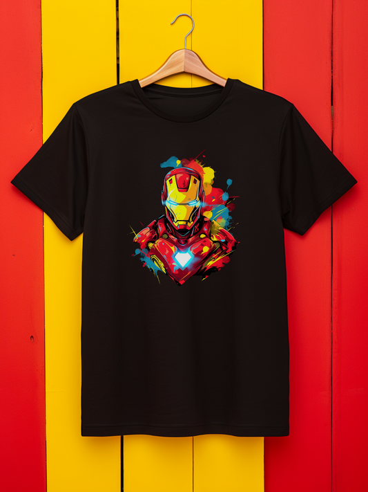Ironman Black Printed T-Shirt 370