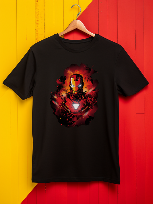Ironman Black Printed T-Shirt 371
