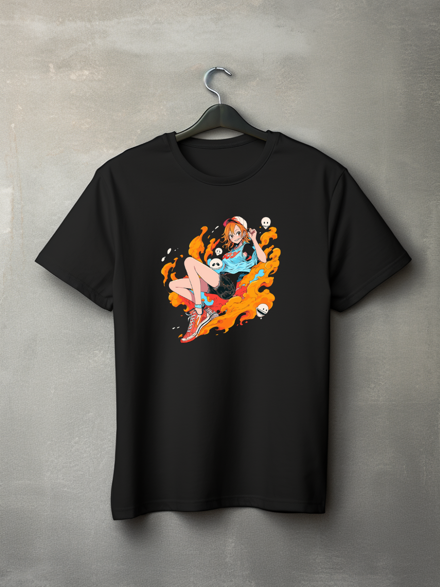 Nami Black Printed T-Shirt 44