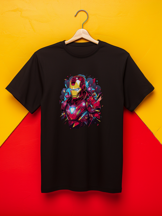 Ironman Black Printed T-Shirt 372