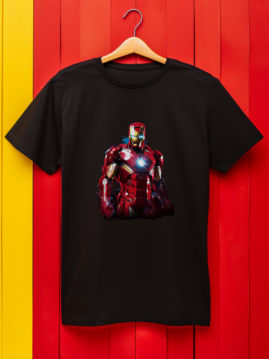 Ironman Black Printed T-Shirt 373