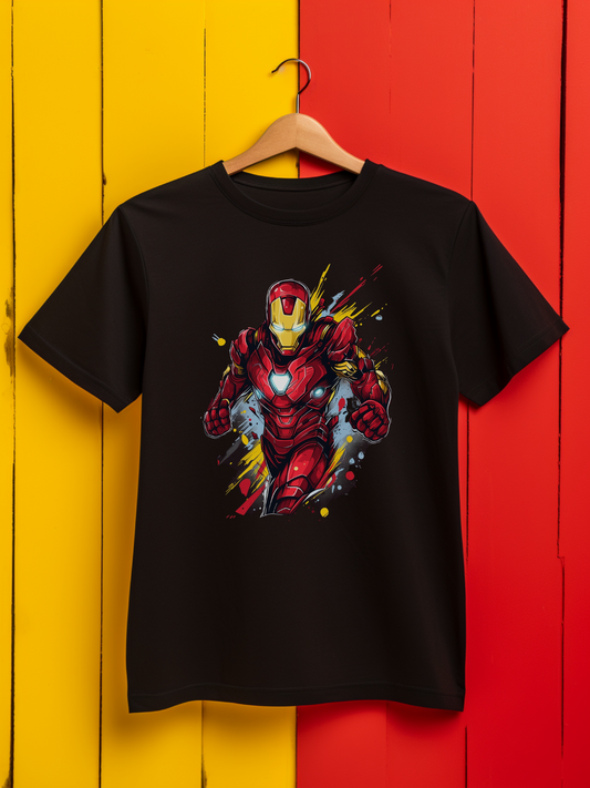 Ironman Black Printed T-Shirt 374