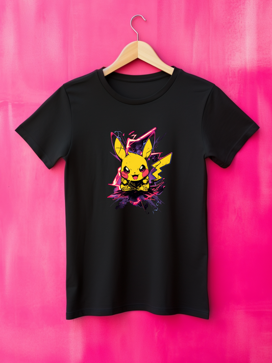 Pikachu Black Printed T-Shirt 533