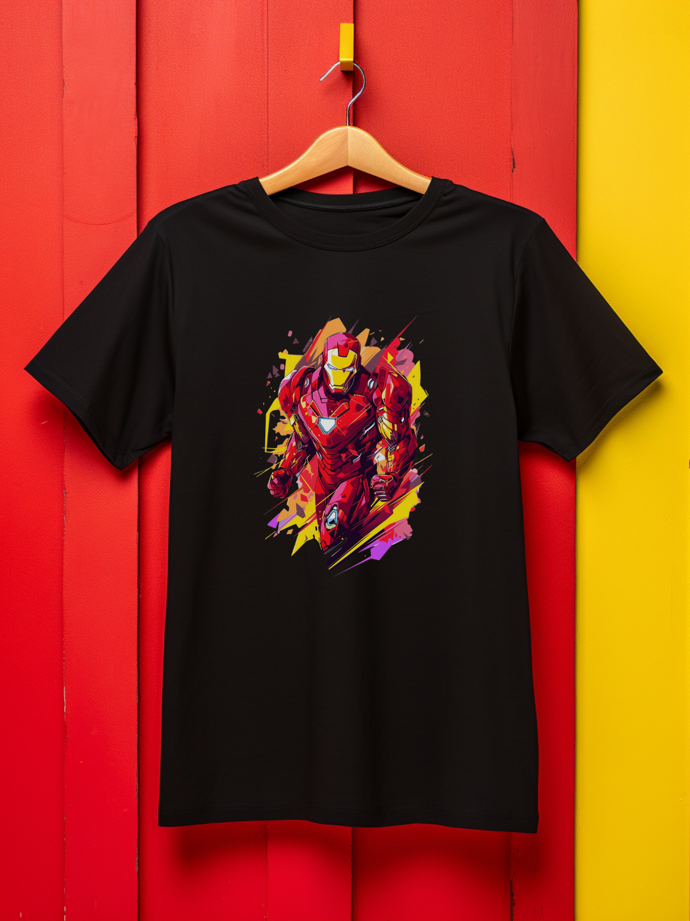 Ironman Black Printed T-Shirt 375