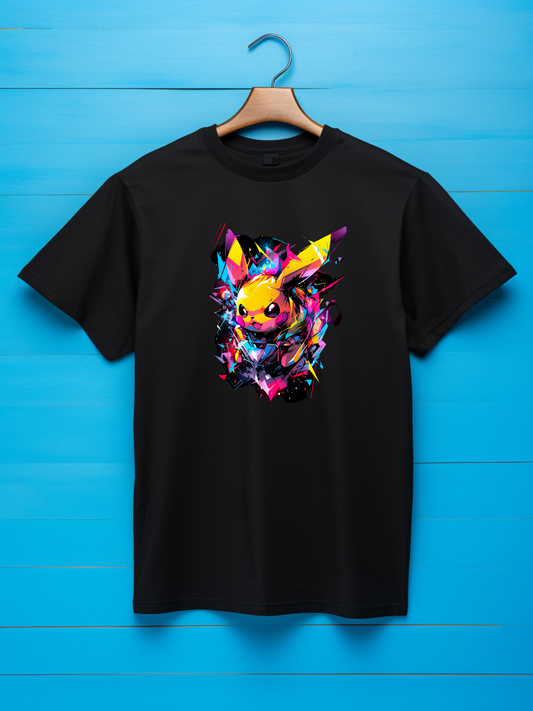 Pikachu Black Printed T-Shirt 531