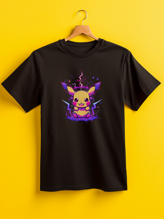 Pikachu Black Printed T-Shirt 513