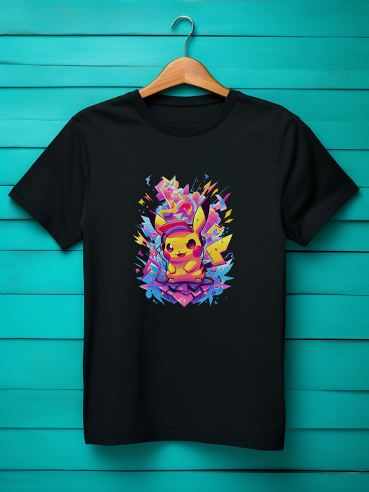 Pikachu Black Printed T-Shirt 514