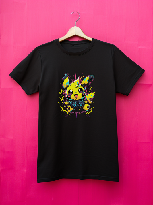 Pikachu Black Printed T-Shirt 515