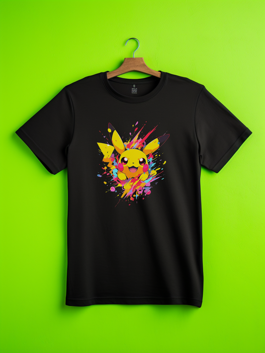 Pikachu Black Printed T-Shirt 517