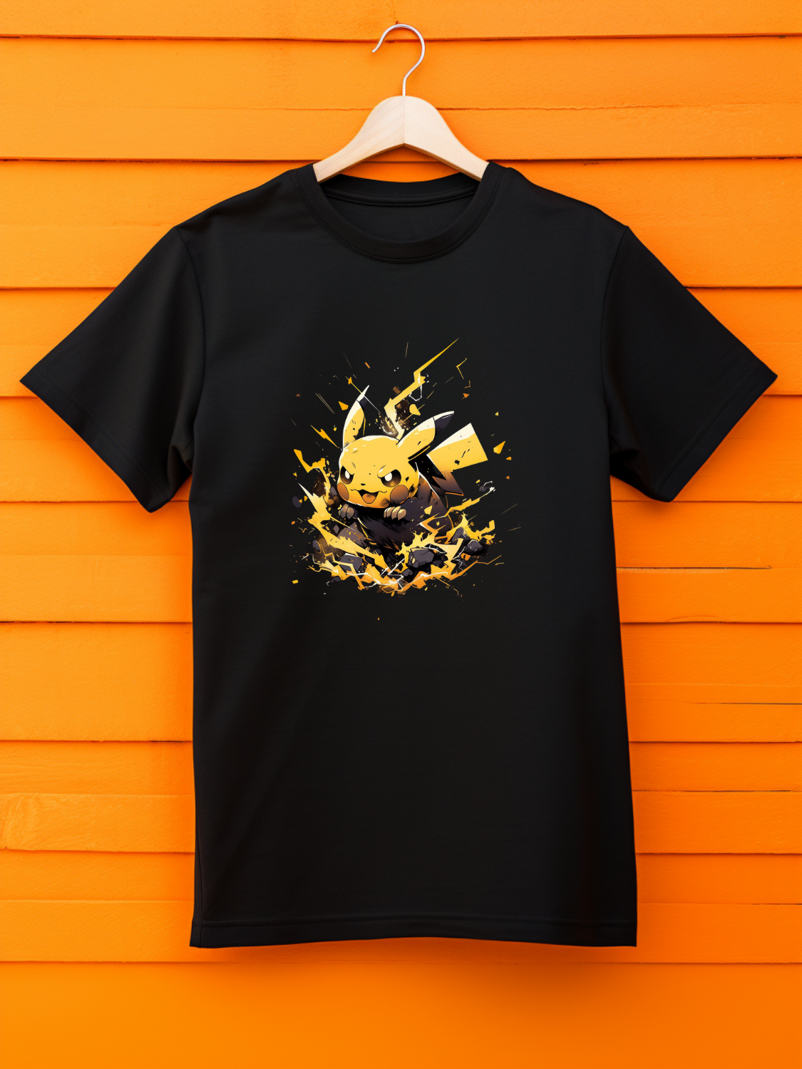 Pikachu Black Printed T-Shirt 518
