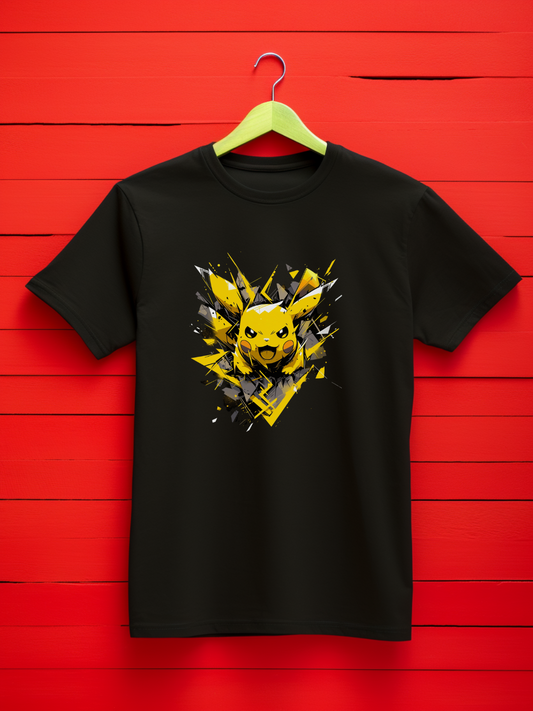 Pikachu Black Printed T-Shirt 520