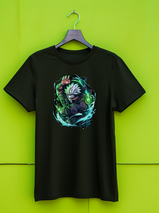 Kakashi Black Printed T-Shirt 304