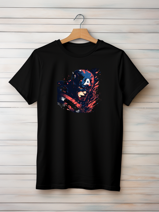 Captain America Black Printed T-Shirt 240