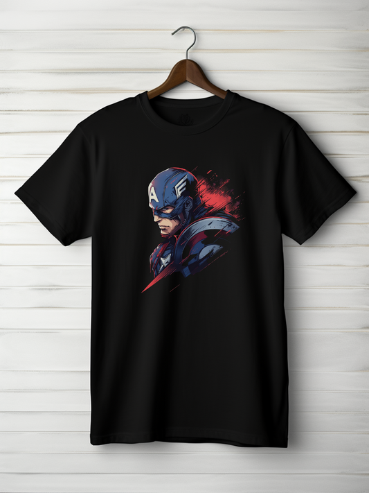 Captain America Black Printed T-Shirt 241
