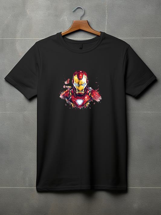 Ironman Black Printed T-Shirt 243