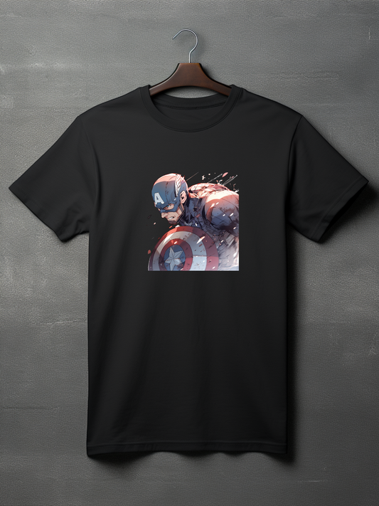 Captain America Black Printed T-Shirt 244