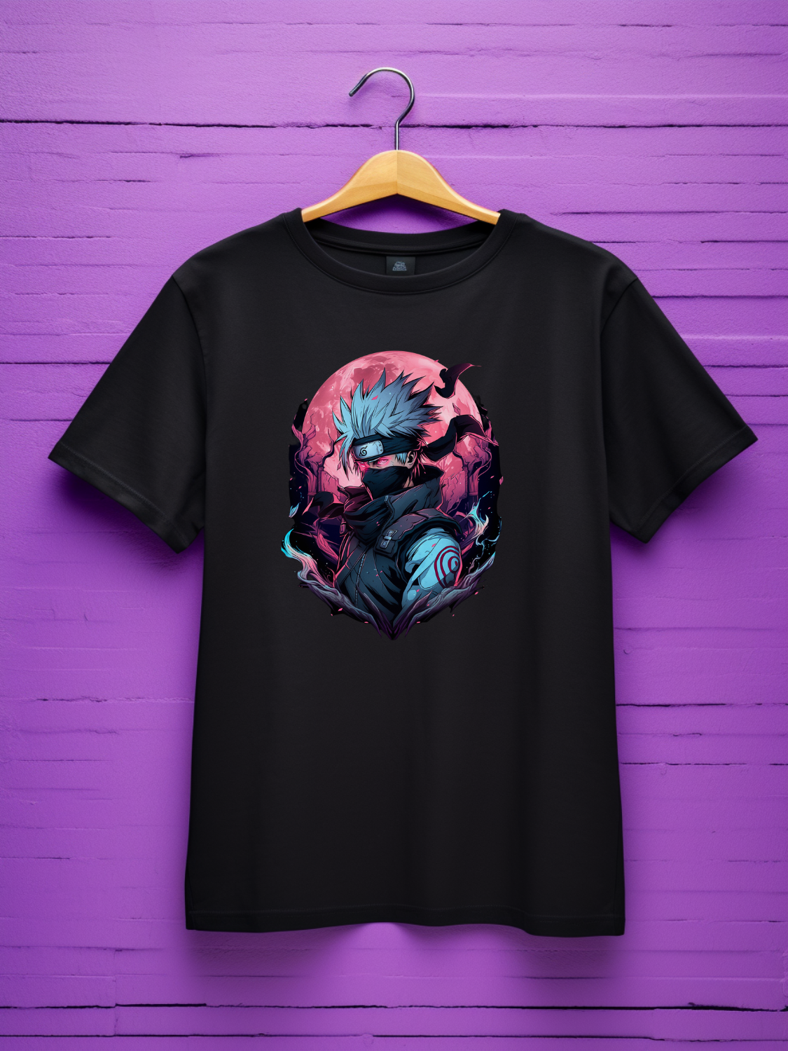 Kakashi Black Printed T-Shirt 293