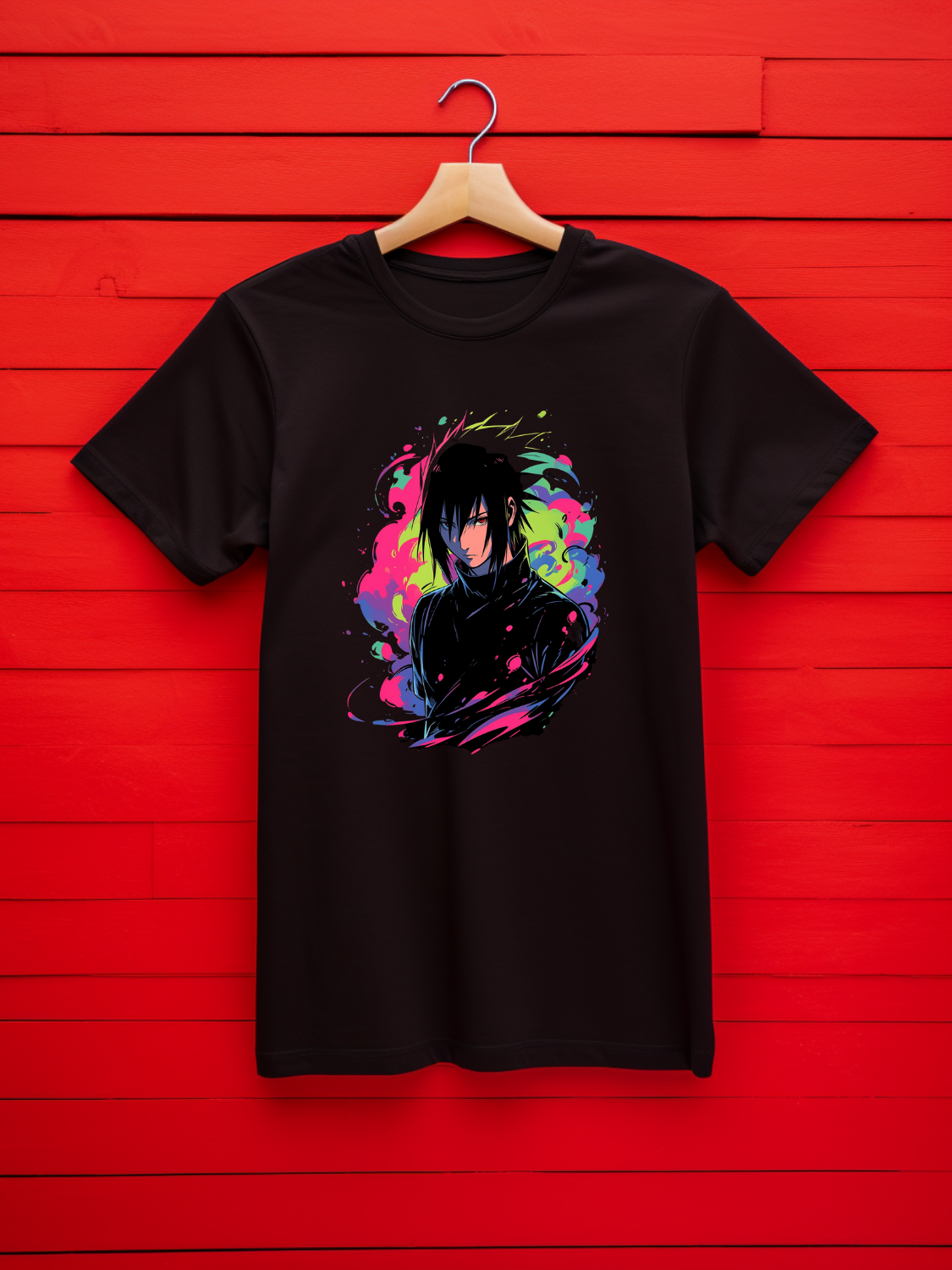 Sasuke Black Printed T-Shirt 457
