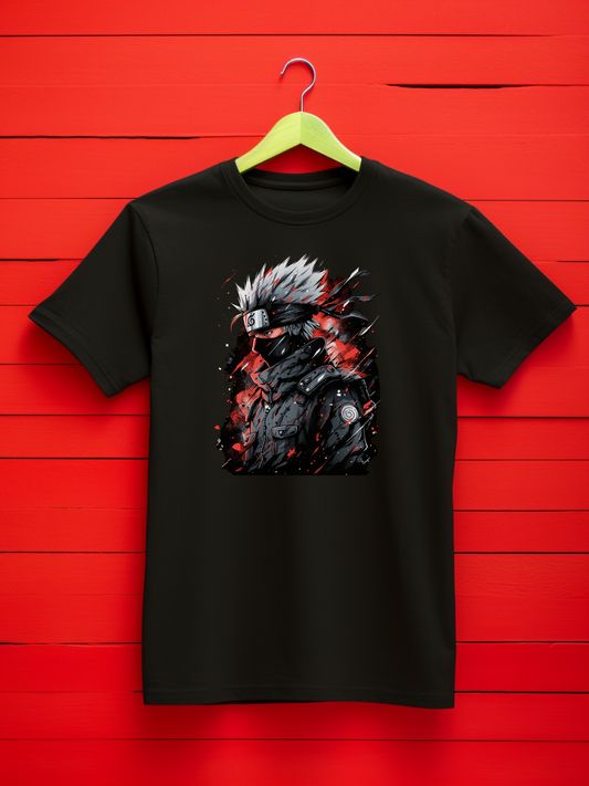 Kakashi Black Printed T-Shirt 298