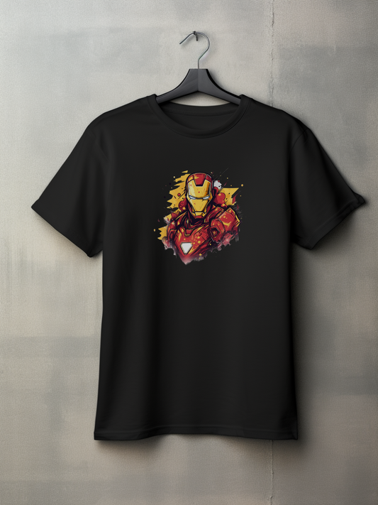 Ironman Black Printed T-Shirt 130