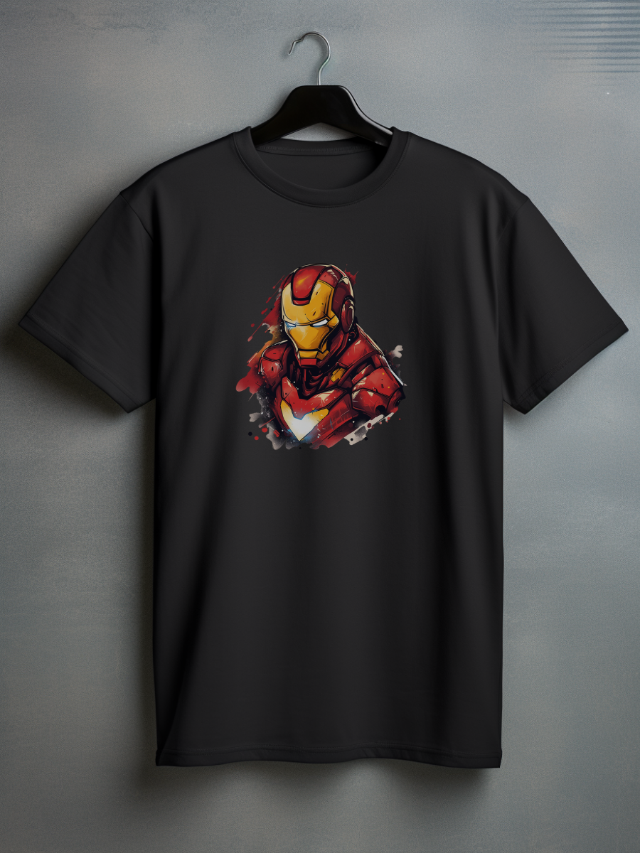 Ironman Black Printed T-Shirt 133