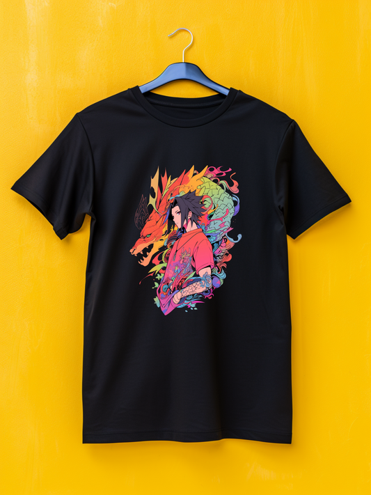 Sasuke Black Printed T-Shirt 470