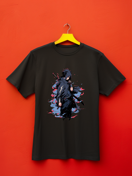 Sasuke Black Printed T-Shirt 473