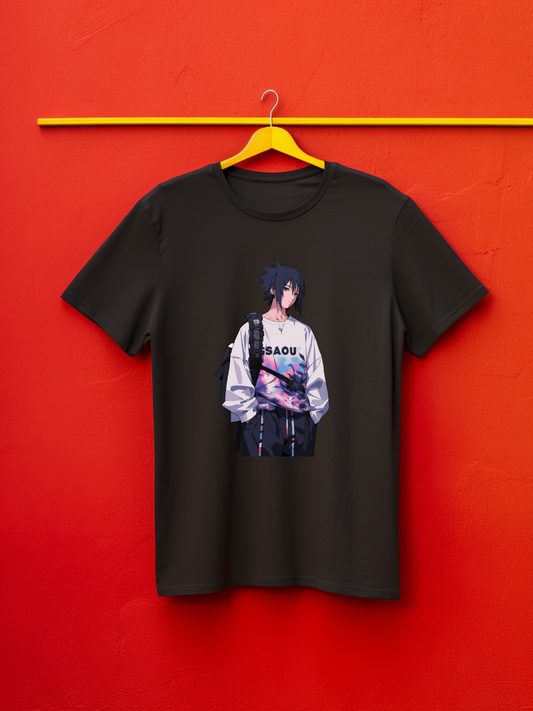 Sasuke Black Printed T-Shirt 474