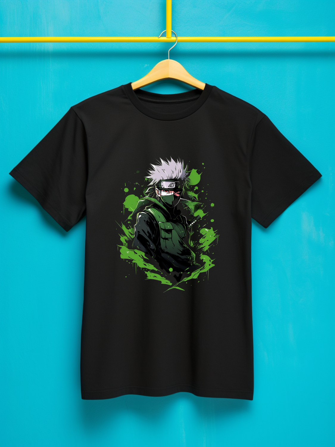 Kakashi Black Printed T-Shirt 477