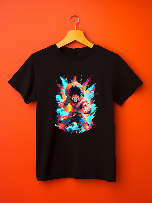 Luffy Black Printed T-Shirt 451