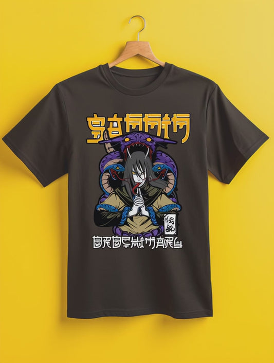 Orichimaru Naruto Premium Oversized Front T-Shirt Black July'25