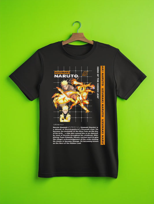 Naruto Card Premium Oversized Front T-Shirt Black July'25