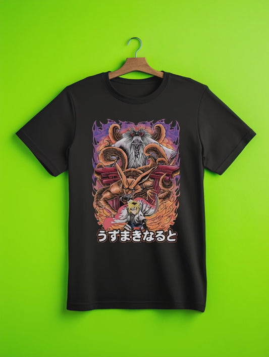 Minato Naruto Premium Oversized Front T-Shirt Black July'25