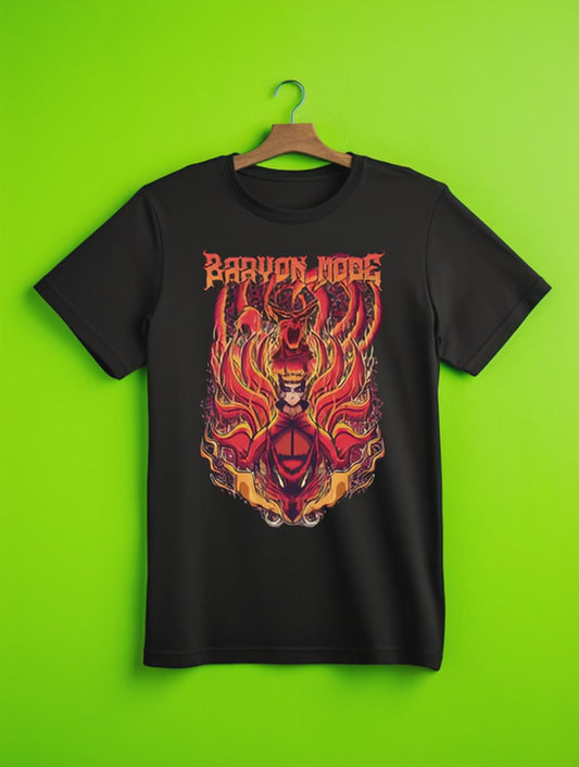 Naruto Baryon Mode Premium Oversized Front T-Shirt Black July'25