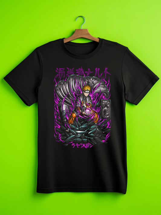 Naruto Rasengan Premium Oversized Front T-Shirt Black July'25