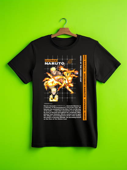 Naruto Card Premium Oversized Front T-Shirt Black July'25