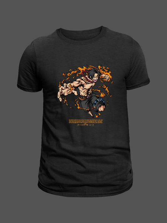 Firefist Ace One Piece Premium Oversized T-Shirt Black 1