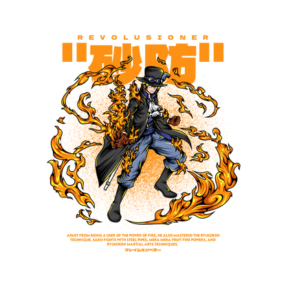 Sabo One Piece Premium Oversized T-Shirt Black 1