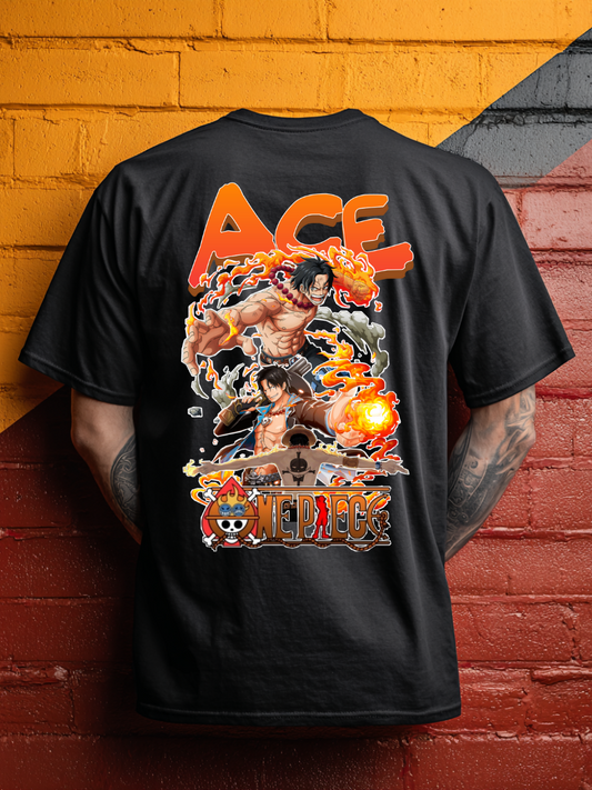 ACE One Piece Premium Oversized T-Shirt Black July'25