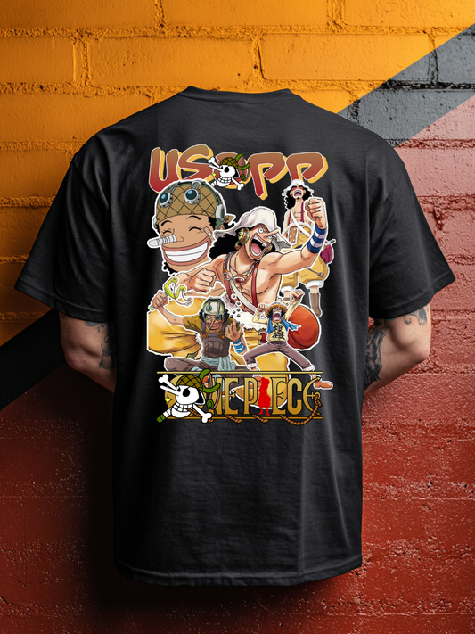 Usopp One Piece Premium Oversized T-Shirt Black July'25