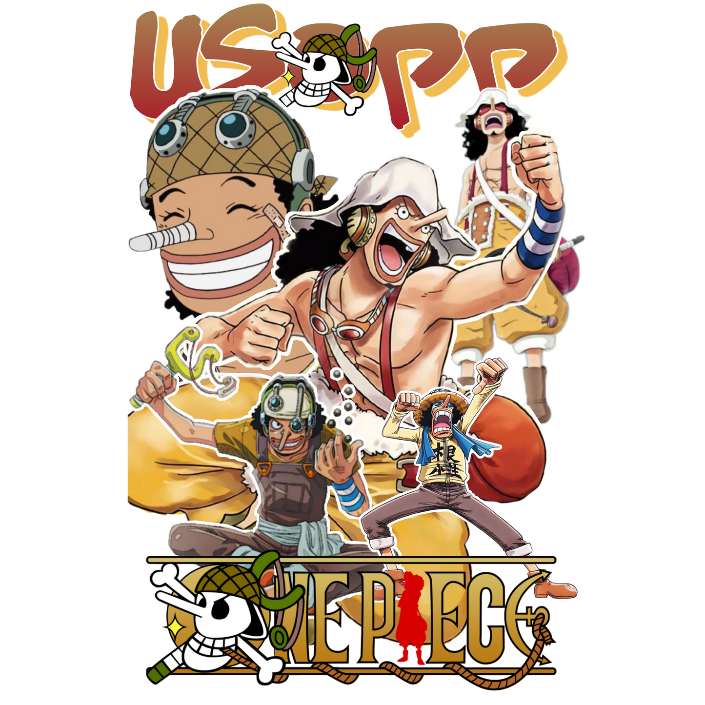 Usopp One Piece Premium Oversized T-Shirt Black July'25