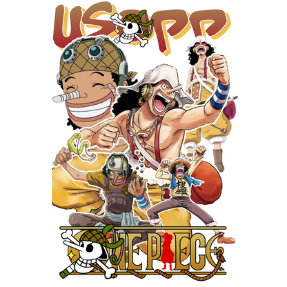 Usopp One Piece Premium Oversized T-Shirt Black July'25