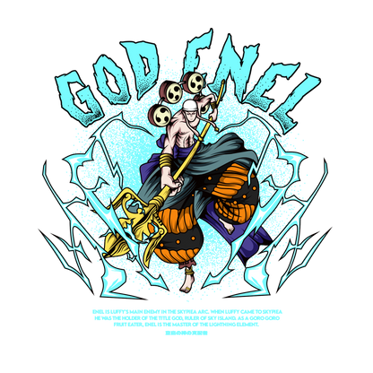 God Enel One Piece Premium Oversized T-Shirt Black 1