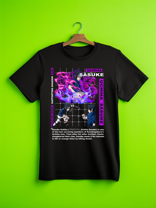 Sasuke Kid Card Naruto Premium Oversized Front T-Shirt Black July'25